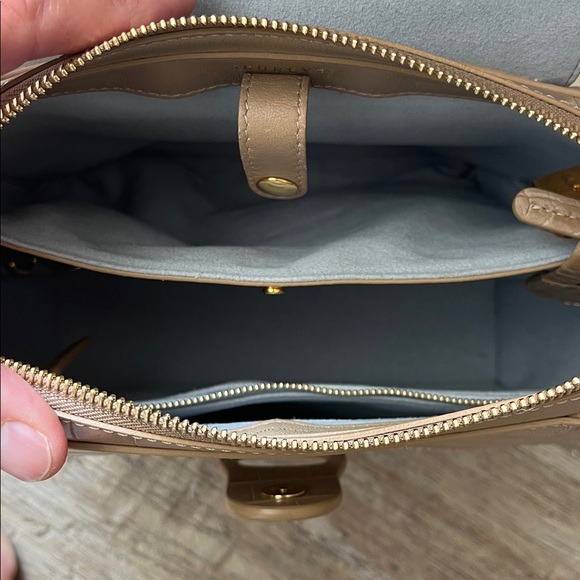 Senreve Tan Crocodile-Embossed Backpack Mini Maestra - Picture 4 of 4